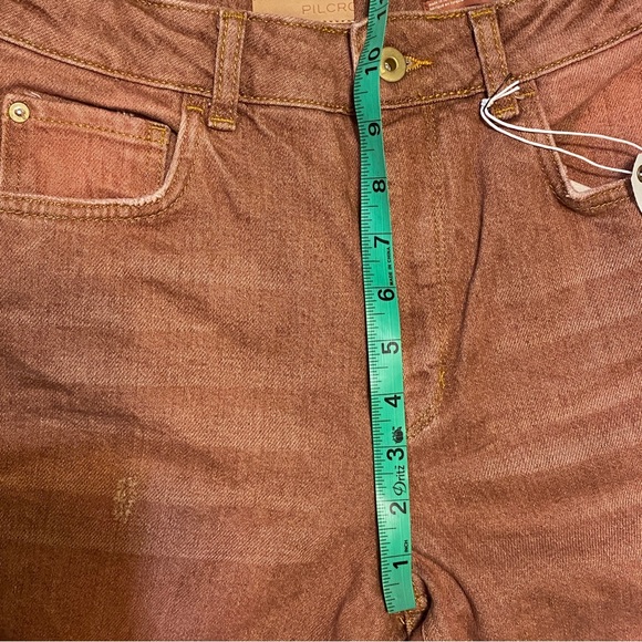 NWT Pilcro for Anthropologie The Vintage Straight Leg Jean-Washed Brown Rust 27 - Picture 14 of 16